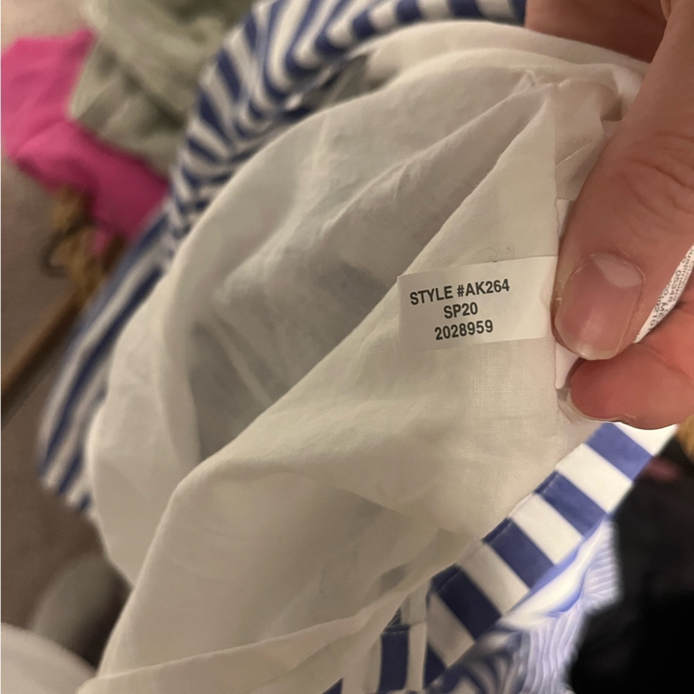 J. Crew Sleeveless Tiered Popover Dress in Mixed Stripe Blue White XS - Picture 8 of 8